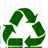 Icône de recyclage avec une feuille, symbolisant la gestion des déchets